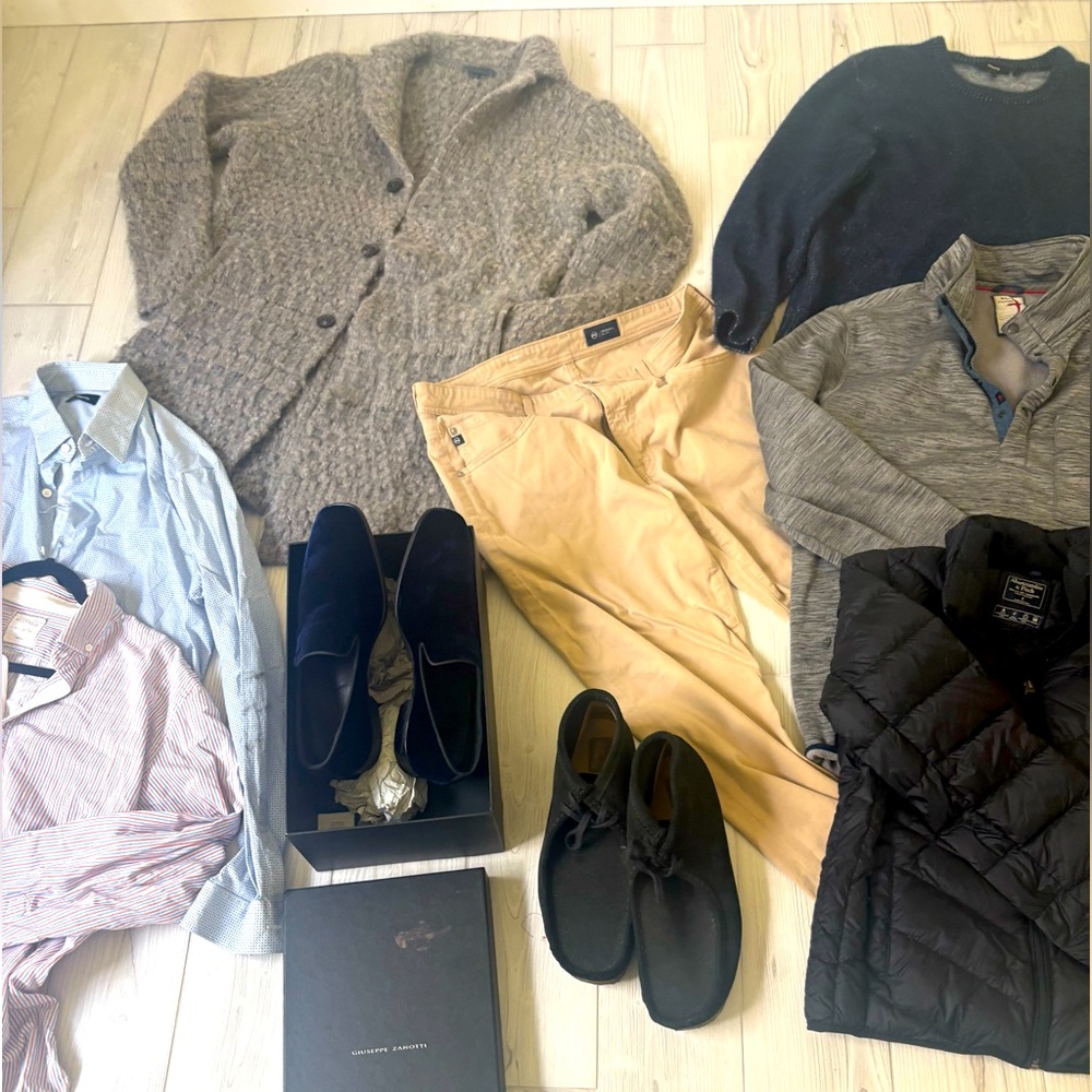 Theory, John varvatos, Relwen, Billy Reid . Giuseppe zanote, APC, Abercrombie